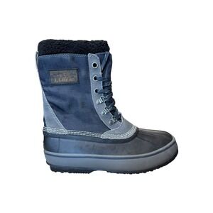 LL Bean Men's Blue Nylon Removable Lined Water Resistant Duck Boots Size 7M